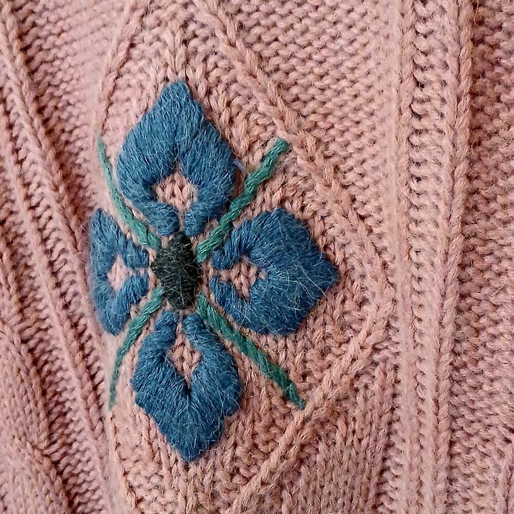 Vintage 62 East pink cable knit sweater 80s 90s - Picture 4 of 4